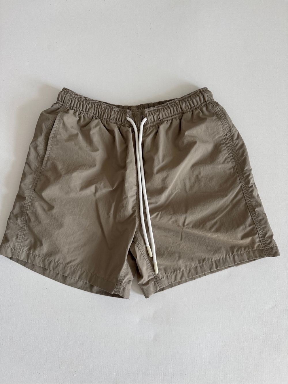 Men's Elastic Drawstring Athletic Shorts - Taupe